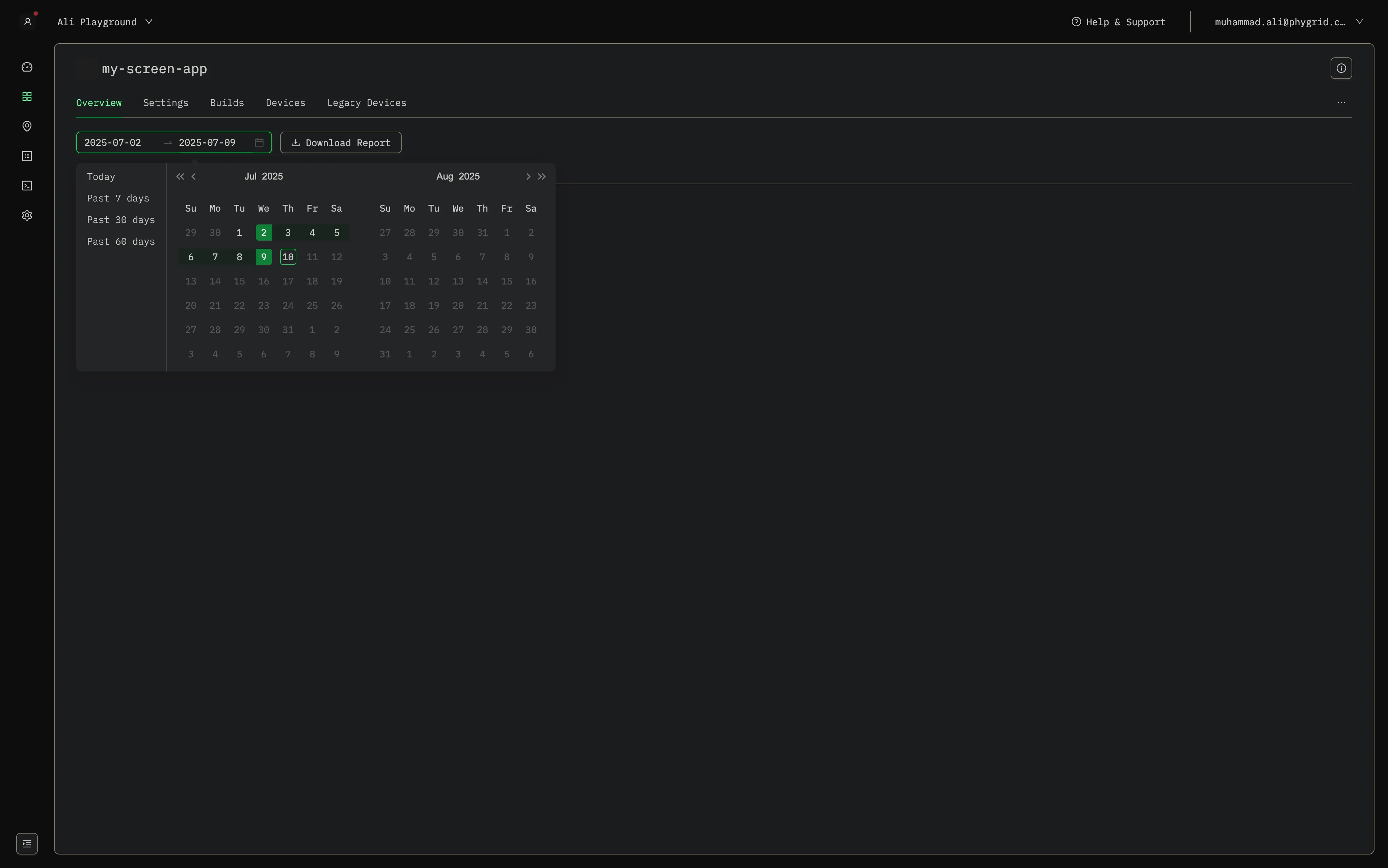 Date Range Selector