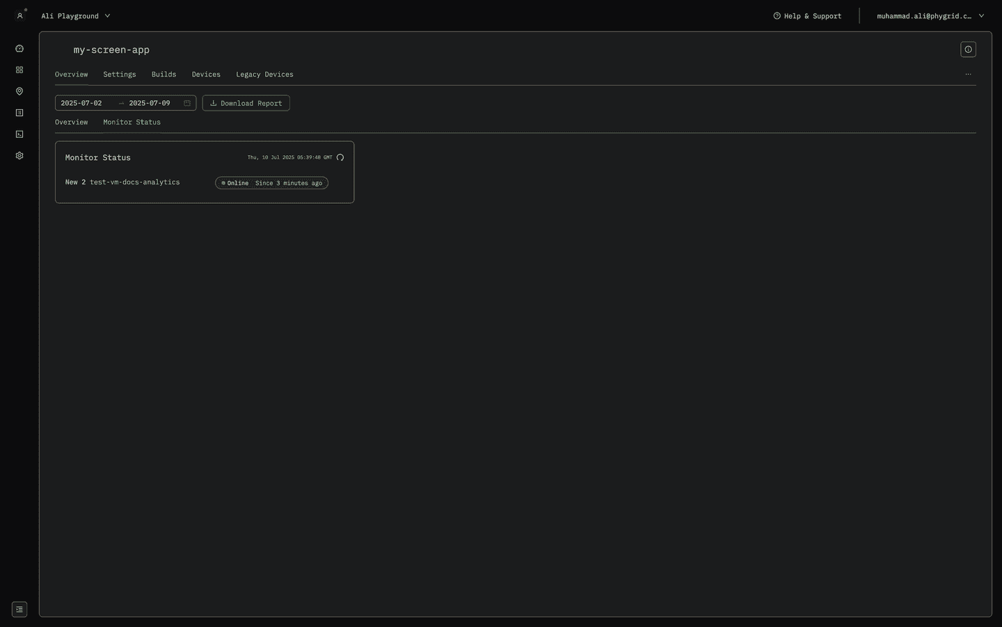 Report Export Button